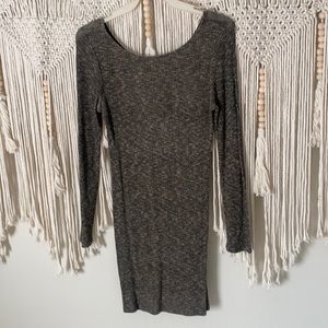 Gray knit bodycon mini dress